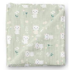 Oleoops - Mousseline de bamboo - Chatons mignons